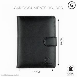Genuine Leather Car Document Holder – 12 Pockets